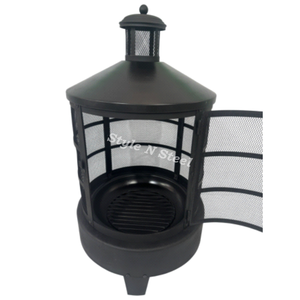 Garden Hotel Modern Iron <b>Fire</b> <b>Pit</b> with Heat Resistant Paint Freestanding Design Coal/Wood Burning Outdoor Heater - Product Image 2