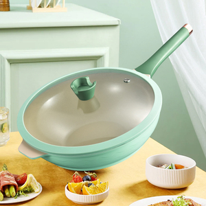Wok antiadhésif élégant pour une cuisson saine sans huile, libération facile des aliments, nettoyage facile et utilisation pratique au quotidien en cuisine. - Product Image 5