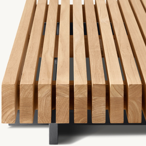 Hot <b>Sale</b> Rectangular Coffee <b>Table</b> Made of Teak Wood with Simple Modern Striped Style Eco-friendly and Durable <b>for</b> Living Room - Product Image 4