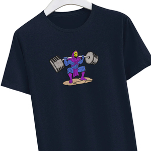 Camiseta de Manga Corta Azul Oscuro para Hombre con Estampado del Personaje Thanos Levantando la Barra, Cuello Redondo, Corte Regular, Algodón Jersey - Product Image 2