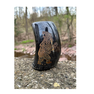 Moderna Taza Africana de Cuerno de Búfalo con Grabado para Cerveza, Sidra y Cerveza Alemana - Apta para Lavavajillas, Bajo Costo - Product Image 4