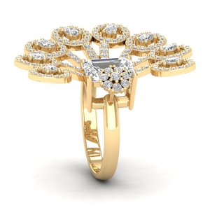 Bagues de fiançailles REYES, nouveau design, or massif 14 carats, diamants HPHT CVD cultivés en laboratoire, prix de gros, bijoux fins, cadeau pour elle - Product Image 3