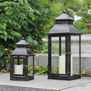 Lanternes à bougies en métal personnalisées pour la décoration intérieure et extérieure, lanternes à bougies en métal de style farmhouse pour le sol, la table et le mur - Product Image 5