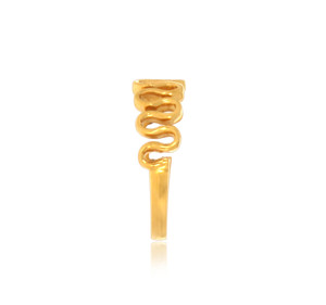 Anillo de Oro Amarillo de 18K con Diseño de Onda Abstracta para Mujer, Joyería Moderna Apilable, Estilo Minimalista para Uso Diario - Product Image 3