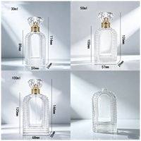Flacon de parfum en verre vintage vide personnalisé de 30 ml, 50 ml, 100 ml avec boîte haut de gamme pour cosmétiques et parfums de luxe