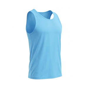 Camiseta sin mangas de poliéster 120GSM para hombre, cuello redondo, transpirable, chaleco deportivo de punto - Product Image 6