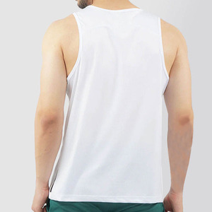 <b>Men's</b> <b>White</b> Breathable Polyester Tank Top O-Neck Casual Sleeveless Muscle <b>Vest</b> Solid Color Knitted Sport Wear - Product Image 5
