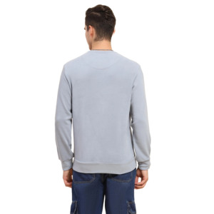 Sweat-shirt à col rond personnalisé, couleur unie, coupe classique, respirant, 100% coton tricoté, vêtement décontracté - Product Image 4