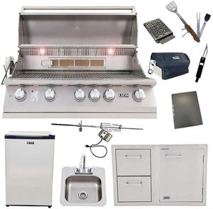 Quality New 40-Inch Liquid Propane Grill L90000 with Refrigerator and Door and Drawer with and 5 in 1 <b>BBQ</b> <b>Tool</b> Set - Product Image 2