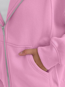 Sweat à capuche zippé surdimensionné élégant et personnalisé pour femme, nouvelle mode, manches longues, sweat-shirt zippé pour femme, vente en gros OEM - Product Image 5