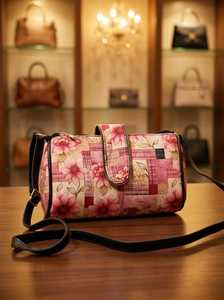 Handmade Vintage-Inspired Geometric Lightweight Durable Waterproof Top-Handle Purse with Zipper Closure - Product Image 3