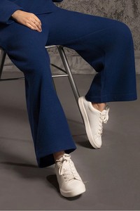 Wide Leg Fleece <b>Pants</b> Men High Waist Elastic Midweight Plus Size Autumn Casual Flat Front Knitted Breathable Embroidery Style - Product Image 2