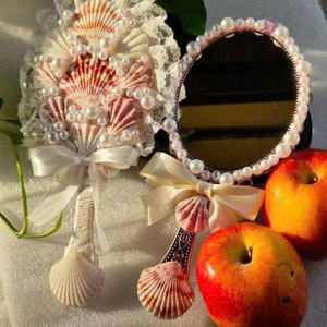 Espejo de mano hecho a mano de nuevos diseños: Espejo de maquillaje de concha marina, logotipo personalizado, espejo de bolsillo de regalo de moda para niña, regalos encantadores - Product Image 4