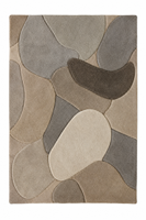 Handgetufteter Wollteppich für Wohnzimmer Organischer Kieselstein Japandi Wabi Sabi Neutral Beige Grau Luxus Designer