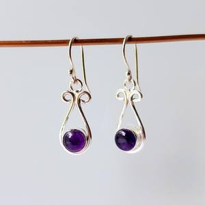 Pendientes de Aro de Plata de Ley y Chapados en Oro con Piedra Preciosa Larimar, Estilo Clásico, Joyería de Piedra de Nacimiento para Mujer, Regalo de Aniversario - Product Image 4