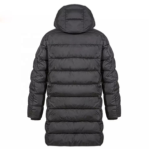 Parka longue noire à capuche OEM Heavy Best Bubble, manteau matelassé brillant personnalisé pour homme - Product Image 2