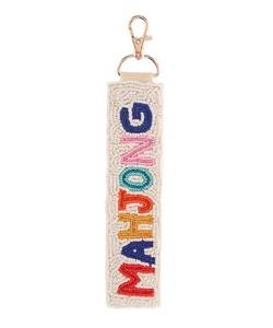 Lanière perlée crème avec inscription « Love » rouge et mousquetons métalliques - Product Image 4
