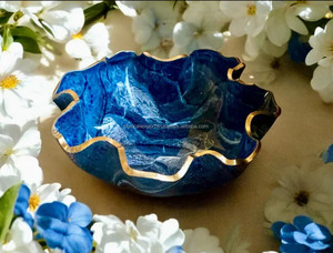 ชามเรซิ่นขัดเงาทำมือ หรูหรา ปลอดภัยสำหรับเครื่องล้างจาน ของตกแต่งสวยงามสำหรับห้องครัว ห้องนั่งเล่น หรือสำนักงาน - Product Image 2