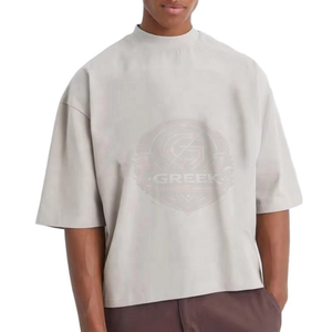 T-shirts pour hommes en coton respirant, coupe ample, col rond, manches courtes, séchage rapide, décontractés, fabricant OEM ODM - Product Image 1