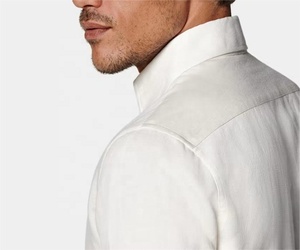 High-quality Summer <b>Men's</b> <b>for</b> Collar Cotton Full Sleeve <b>Satin</b> Breathable Casual Button Solid-color Lapel <b>Shirt</b> - Product Image 3