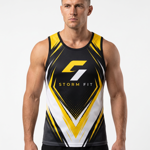 Débardeur sans manches pour homme Storm Fit, imprimé par transfert thermique, 100% polyester, séchage rapide, col rond, vêtements de sport pour la salle de sport - Product Image 2