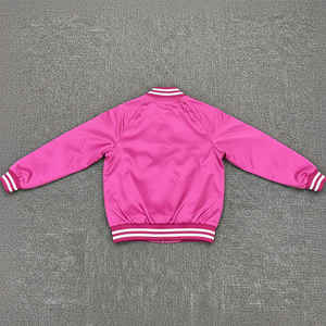 Blouson universitaire en satin pour homme et femme, style Letterman, avec col montant en cuir véritable et ourlet et poignets côtelés, idéal pour l'hiver - Product Image 5