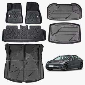 Set di 6 Tappetini Auto Impermeabili in TPE Inodore, Protezione Completa per Tesla Model 3 2023-2025, Resistenti all'Usura - Product Image 1