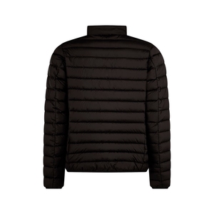 Men's Black Quilted Puffer Jacket Stand Collar Zipper Closure Windproof Casual Winter Outerwear Slim Fit Regular Length - Product Image 6