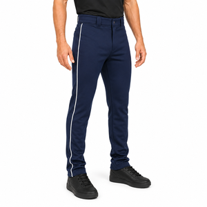 Pantalon de baseball unisexe personnalisé avec passepoil, professionnel, à bas ouvert, pour softball, couleur unie, pour match d'équipe, été, imprimé, 100% coton - Product Image 1