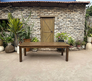 Rustic <b>Brown</b> Recycled Wood Oak <b>Table</b> Furniture for Home Use from VietNam Square Solid Wood Dining <b>Table</b>, Walnut, Pine - Product Image 4