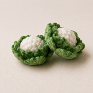 Mahaguthi <b>Craft</b> with Conscience Handmade <b>Wool</b> Felt Cauliflower Pretend Play Educational Toy for 3-6 Year Olds-Unisex Gift - Product Image 5
