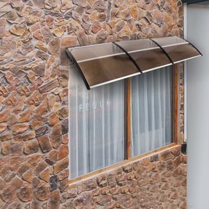 Copertura Antipioggia per Porte e Finestre, Protezione per Grondaie 300x100mm Grigio Trasparente - Product Image 5