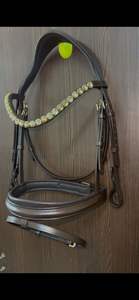 Brida de Cuero para Caballo con Cuero Suave y Flexible de Calidad Superior y Diadema con Cristales Preciosa de 12 mm, Tallas Full/Cob - Product Image 4