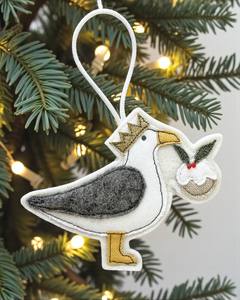 Décoration murale artisanale en forme d'oiseau avec zari, feutre et broderie – Thème côtier pour la maison et la chambre d'enfants - Product Image 2