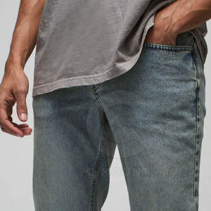 Pantalones Vaqueros con Lavado Ácido, Cintura Alta, Pierna Recta, Estilo Casual Urbano, Venta al por Mayor, Pantalones Vaqueros Retro con Lavado Ácido - Product Image 3