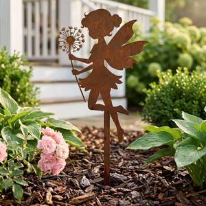 Dandelion <b>Fairy</b> Garden Metal Stake with Powder Coated Finish Weather Resistant Rustic Art <b>Ornament</b> - Product Image 3