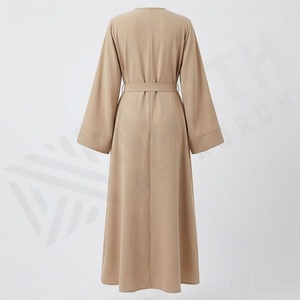 2025 OEM Kimono Abaya pour femmes musulmanes, en tissu polyester épais, doux et très extensible, col en V, manches longues, pour fêtes, Ramadan, mariages - Product Image 2