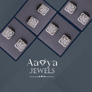 Boucles d'oreilles modernes en diamant, bijoux de luxe en or pour femmes, boucles d'oreilles éthiques, boucles d'oreilles de mariée, bijoux de laboratoire. - Product Image 2