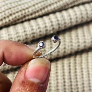 Minimalist Amethyst Brass <b>Ring</b> For Women Silver Plated <b>Dainty</b> Wholesale <b>Ring</b> - Product Image 3