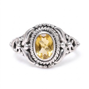 Wholesale 925 Sterling Silver <b>Citrine</b> <b>Ring</b> Handmade Natural Gemstone November Birthstone Wedding Engagement Fashion Jewelry - Product Image 1