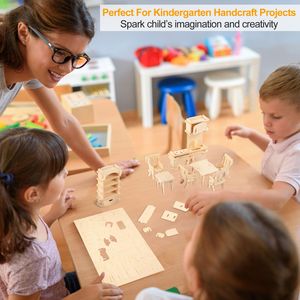 Set di Modelli di Mobili in Miniatura 3D in Legno, Puzzle 3D per Casa delle Bambole - Product Image 4