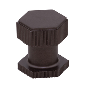 Poignée hexagonale moletée en aluminium, design Veyra, laiton, or rose, or, marron, acier inoxydable mat, noir, quincaillerie de meuble - Product Image 3