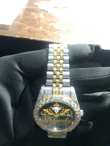 Reloj de Lujo con Moissanita, Caja Redonda de Acero Inoxidable de 41 mm, Cronógrafo Analógico de Cuarzo, Correa de Zafiro de 20 mm, Fecha Automática, Unisex, Moda - Product Image 4
