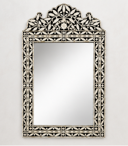 Handmade Bone Inlay <b>Wall</b> <b>Mirror</b> Decorative Arch Top Floral Frame Indian Home Hotel Bedroom Living Room Decor - Product Image 1
