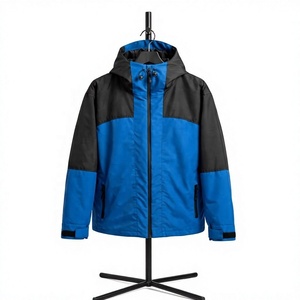 Chaqueta de esquí impermeable para hombre, verde y negra, con capucha, cierre de cremallera, diseño de bloques de color, aislamiento sintético, para uso en exteriores - Product Image 4