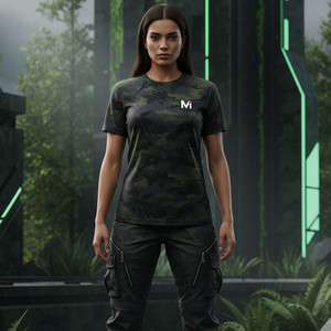 Durable Polyester Soft Shell Breathable Summer Hunting <b>T</b>-Shirt Fade Resistant Camouflage Print Tactical Tee Professional Field - Product Image 6