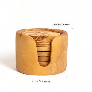 Posavasos decorativo de madera con diseño tallado y textura de veta natural, perfecto para proteger mesas de vidrio de tazas calientes. - Product Image 2