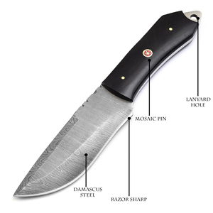 Cuchillo de caza de acero al carbono al por mayor con empuñaduras de Pakkawood, equipo de camping, artículos de caza, cuchillos de bajo precio - Product Image 2