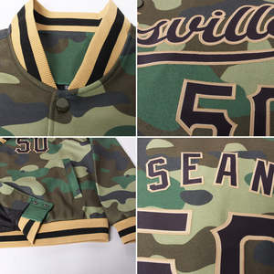 Wholesale OEM Polyester Winter Plus Size Black Baseball Team Jacket Custom Embroidery Varsity Lettermen Jacket <b>Coats</b> for Men - Product Image 5