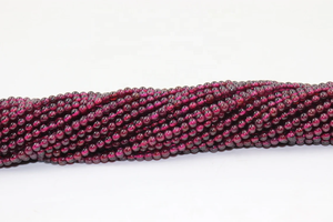 Cuentas redondas lisas de granate natural de Mozambique, lisas de 3 mm para fabricación de joyas, cuentas al por mayor - Product Image 3
